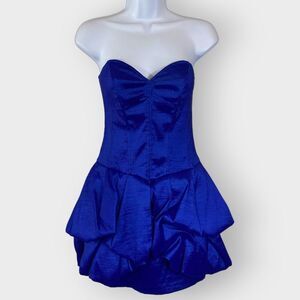 VTG | Jessica McClintock Formal Bubble Dress | 4 | Royal Blue | Shiny | Boned